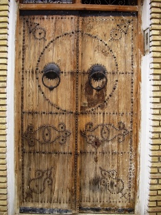 Gate out of wooden of mulberry tree