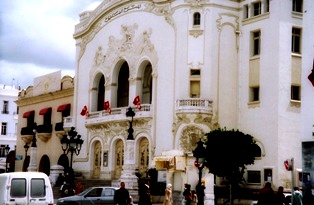 Architecture style italien du thatre municipal de Tunis